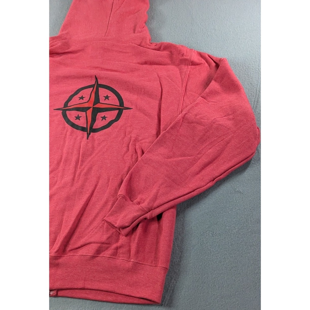 Innova Disc Golf Hoodie Small Red Full Zip Sweatshirt Compass Graphic Team - Picture 10 of 15